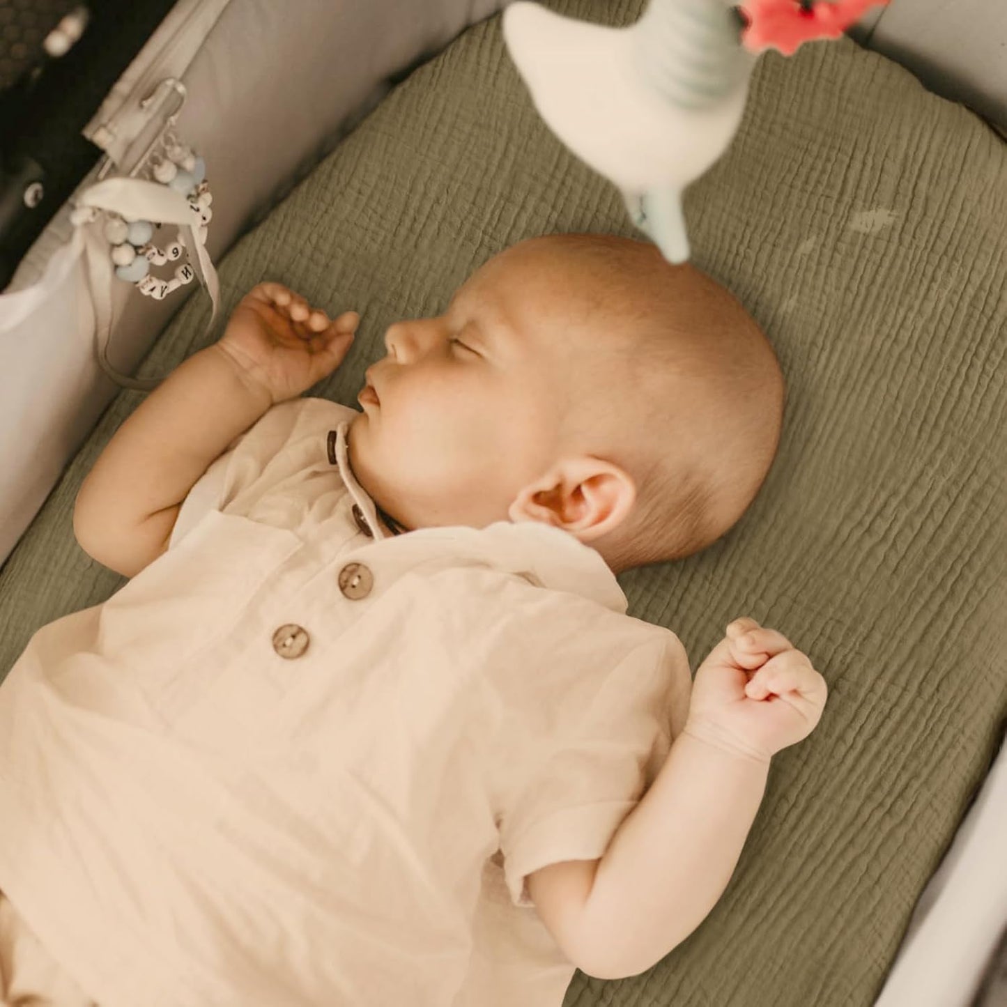 lulumoon Muslin Bassinet Sheets for Baby: Soft Bedside Sleeper Bassinet Fitted Sheets for Boys and Girls