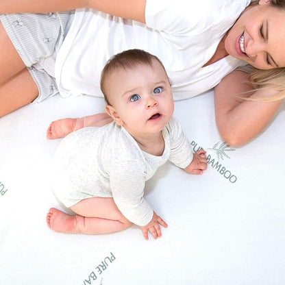 Twin Mattress Protector by PURE BAMBOO, Waterproof - Viscose Derived from Bamboo, Breathable, Noiseless Mattress Cover Protects Against Moisture, Spills, Stains (Twin)