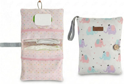 HAMUR Baby Diaper Bag Organizer – Travel-Friendly, Compact & Foldable | Stroller Pouch for Newborn Essentials – Must-Have for Boys & Girls (Leaves)