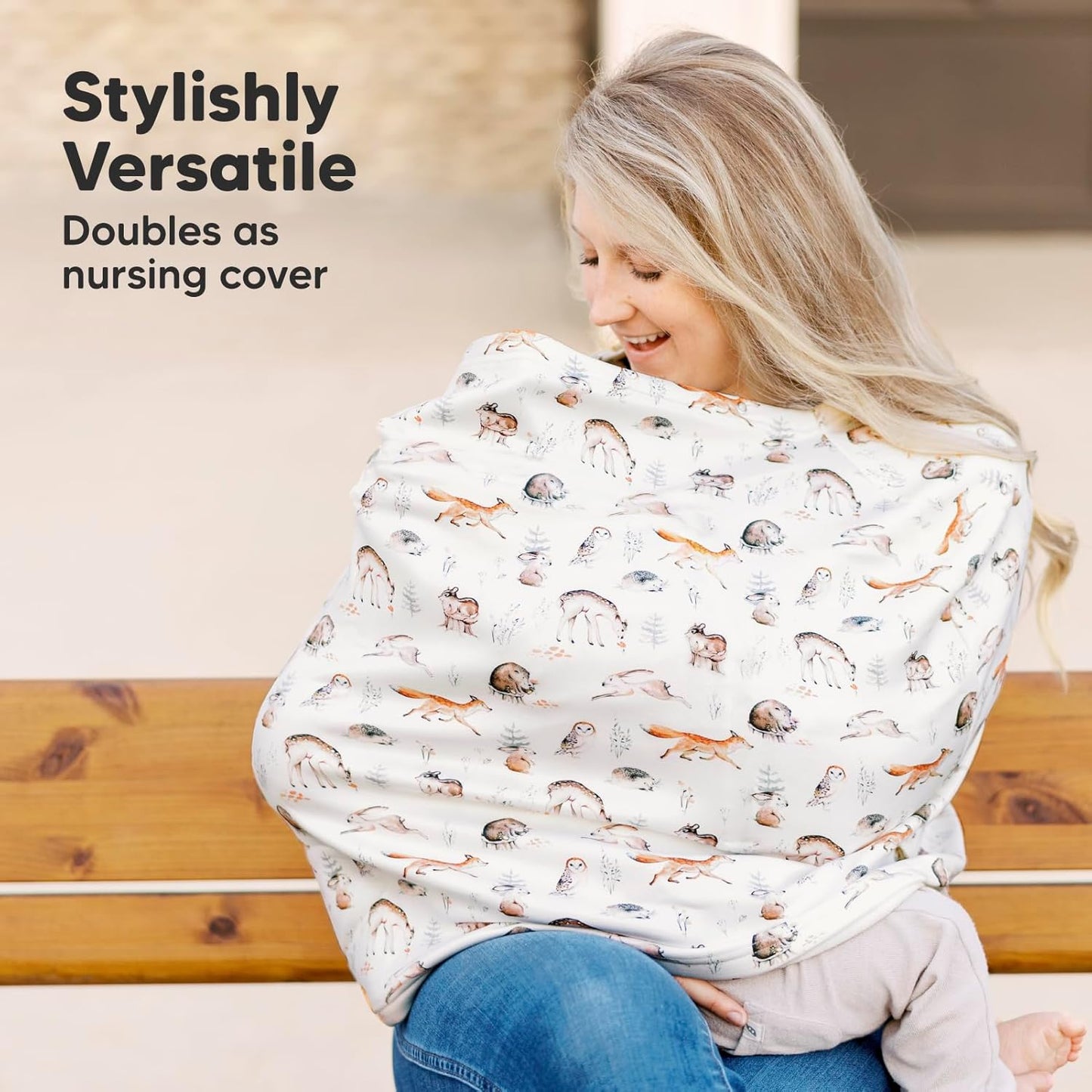 KeaBabies Winter Car Seat Cover Baby, Newborn - Universal Fit Infant Carseat Covers Baby Girl, Boy, Breathable, Lightweight Blanket, Easy to Use Stroller Canopy, Rain, Wind, Sun Shade (Laurel)