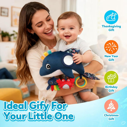 TSYAN Car Seat Toys for Babies 0-6 Months Boy,Baby Spiral Hanging Plush Activity Toys Thank You Gifts for Newborn 0 3 6 9 12 Months Baby Boys Girls