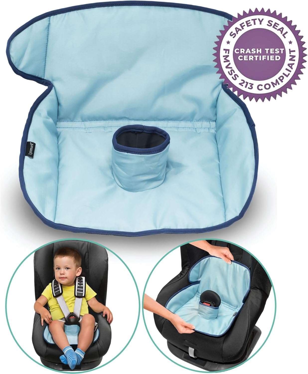 Lynmark® Potty Training Car Seat Protector Cover - Waterproof Soft Piddle Pads for Toddlers and Baby Carseat - Travel-Friendly Universal Washable Liner Mat for Spills, Nappy Leaks, Accidents - Black