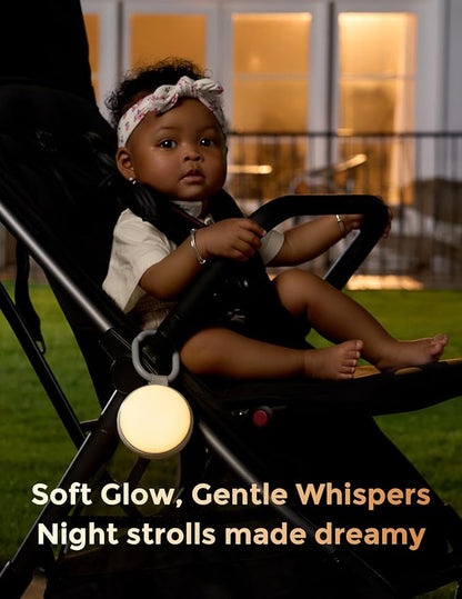 Momcozy Portable Sound Machine with Night Light, White Noise Sound Machine for Baby, 20 Soothing Sounds, Sound Therapy, Long-Lasting Power, Timer, Clips on Stroller, Grey