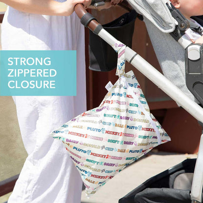 Bumkins Disney Waterproof Wet Bag for Baby, Travel, Swim Suit, Cloth Diapers, Pump Parts, Pool, Gym Clothes, Toiletry, Strap to Stroller, Daycare, Zip Reusable Bag, Packing Pouch, Winnie the Pooh