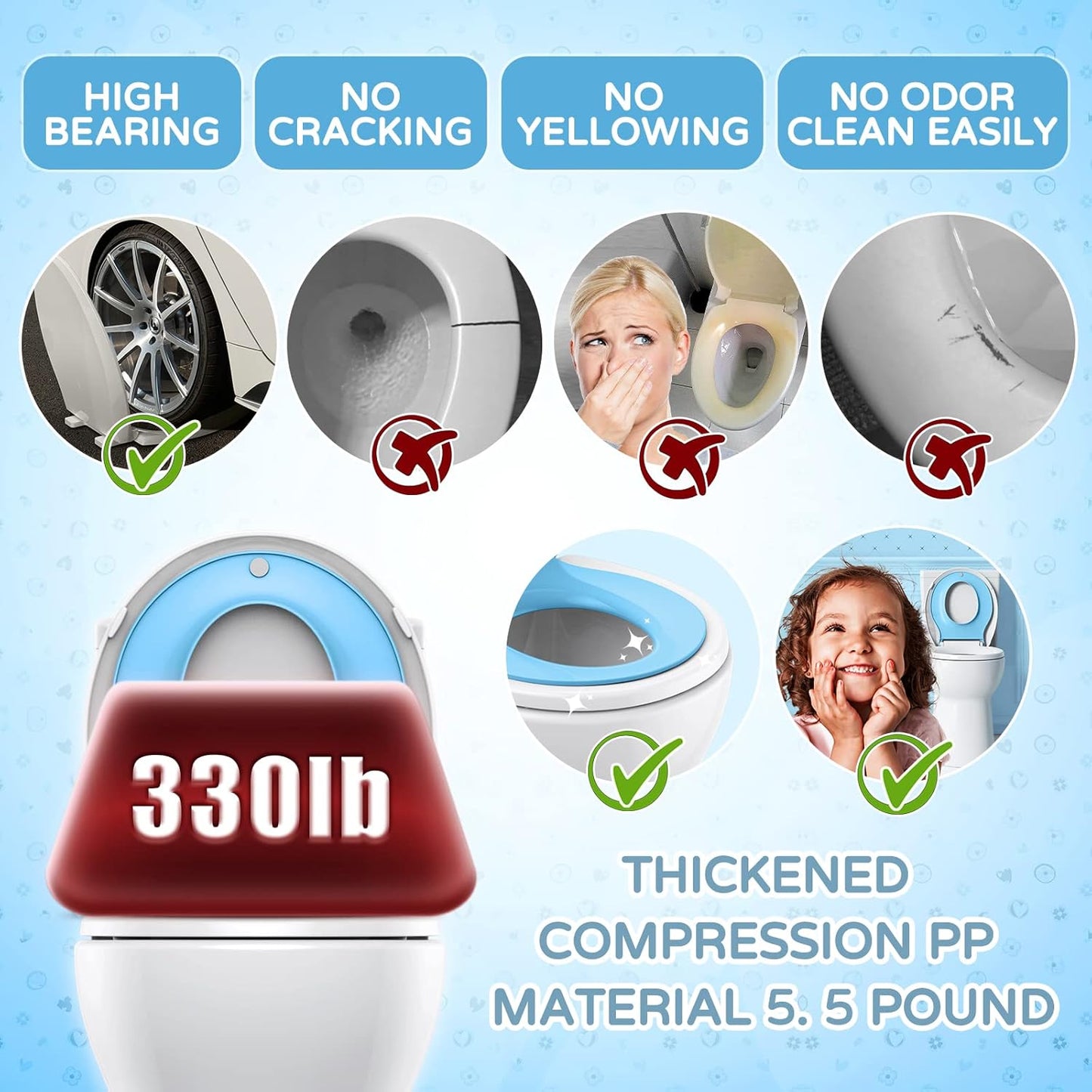 YASFEL Built in Potty Training Toilet Seat for Toddlers, Kids & Adults Biscuit Plastic Toilet Seats Elongated Slow Close with Magnets(Almond, 18.5”)