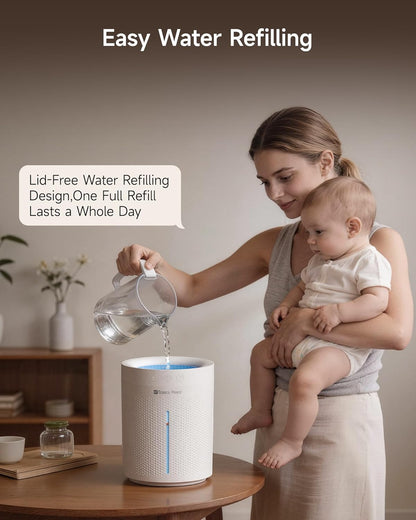 Space Player Cordless Humidifier for Bedroom, 3L Top Fill Cool Mist Ultrasonic, 4000mAh Portable, Quiet 23dB, Auto Shut-Off Timer, Easy Clean, for Baby Nursery, Plants, Home Office