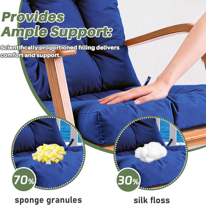 Rocking Chair Cushion with Ties Non-Slip Outdoor Rocking Chair Cushion Set Waterproof Fade-Resistant Porch Garden Patio Glider Rocker Cushions