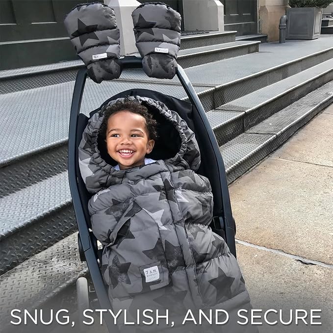 7AM Enfant Stroller Blanket 212 - Adjustable Baby Car Seat Zipped Blanket for Babies Winter, Unisex Multi Purpose Fleece Lined Warm Hooded Toddler Footmuff Water Repellent | (6M - 4T)