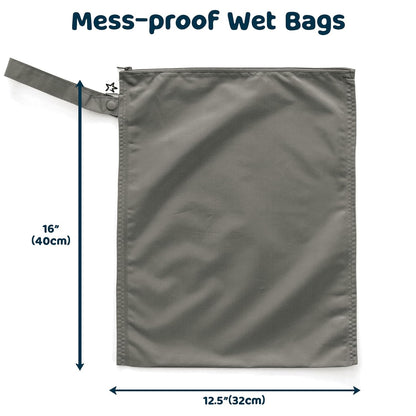 Tiny Twinkle Mess Proof Wet Bags | 2-Pack Reusable Waterproof Wet Bags for Swimsuits | Baby Clothes | Travel & Diaper Bag (Pink, Brown Checkers) - Colors A