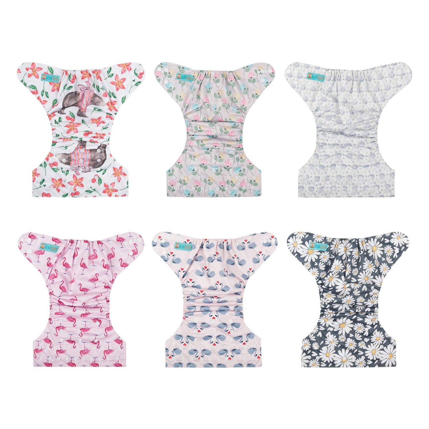 ALVABABY 12pcs Microfiber Inserts,Soft Cloth Diaper Liner,3-Layer Absorbent Inserts,Reusable for Baby Cloth Diapers 12T