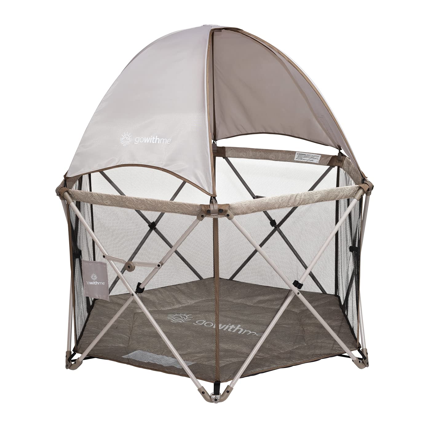 Baby Delight Go With Me Eclipse Mesh Portable Playard | Playpen | Sun Canopy | Indoor and Outdoor | Watercolor Stripe Base