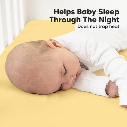 KeaBabies 2-Pack Organic Crib Sheets for Boys, Girls - 52x28 Fitted Crib Mattress Sheet Neutral, Breathable Jersey Cotton Cover for Baby Bed, Toddler Mattress, Soft & Cute Prints (Sunshine)
