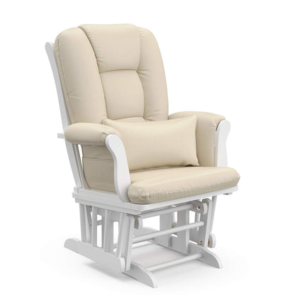 Storkcraft Tuscany Glider with Ottoman (Black/Gray) — GREENGUARD Gold Certified, Bonus Lumbar Cushion Included, Solid Wood Base, Smooth Motion, Award-Winning Nursery Rocking Chair, Glider and Ottoman