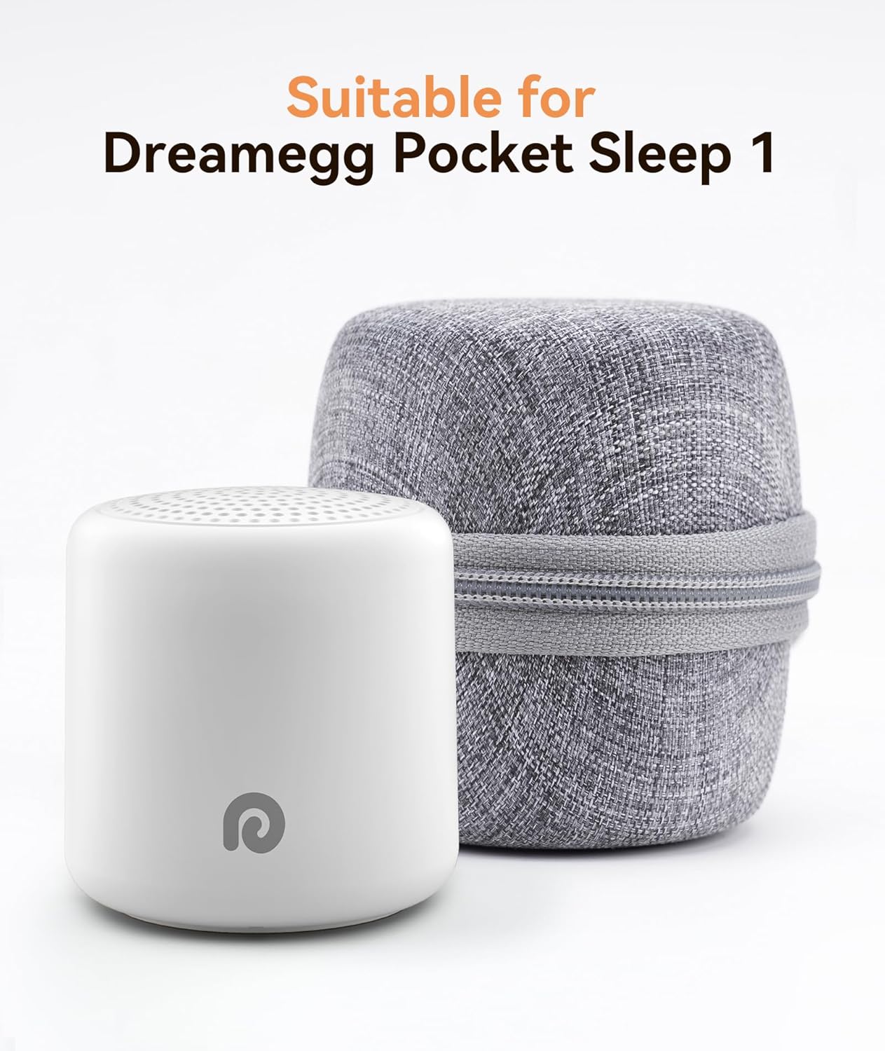 Dreamegg Portable Travel White Noise Machine for Sleep, Features Powerful Battery, Egg-Sized, 16 Nature Sounds, Timer, for Baby Adults Office Privacy Home Gift, Cream
