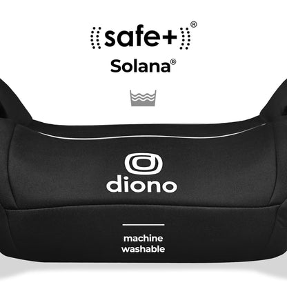 Diono Solana, No Latch, Single Backless Booster Car Seat, Lightweight, Machine Washable Covers, Cup Holders, Blue
