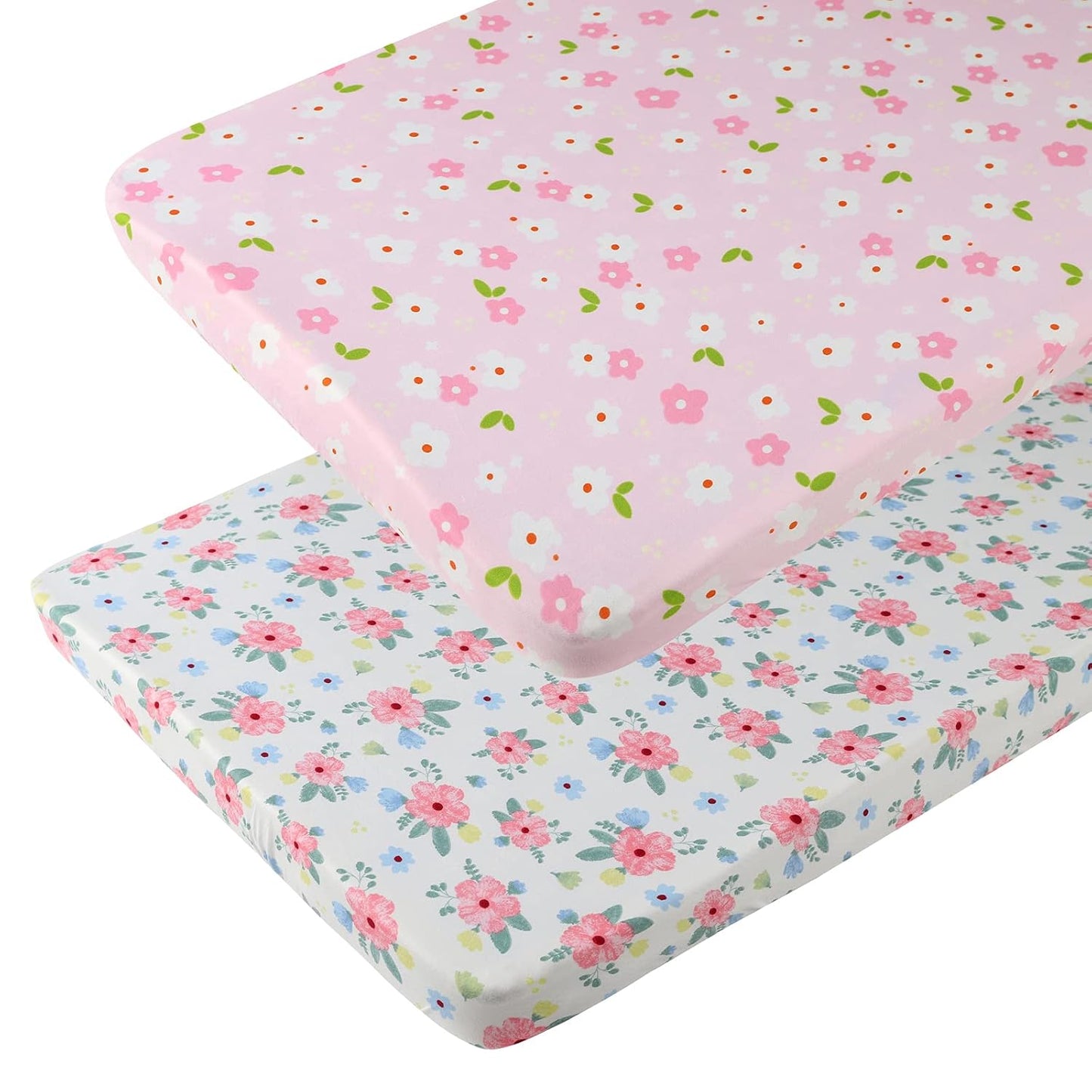 Onacosht Pack and Play Sheets 3 Pack for Baby Boy, Stretchy Jersey Knitted Portable Mini Crib Sheets Playard Mattress Cover, Woodland Animal Elephant Fox Lion Bear Giraffe Zebra Printing