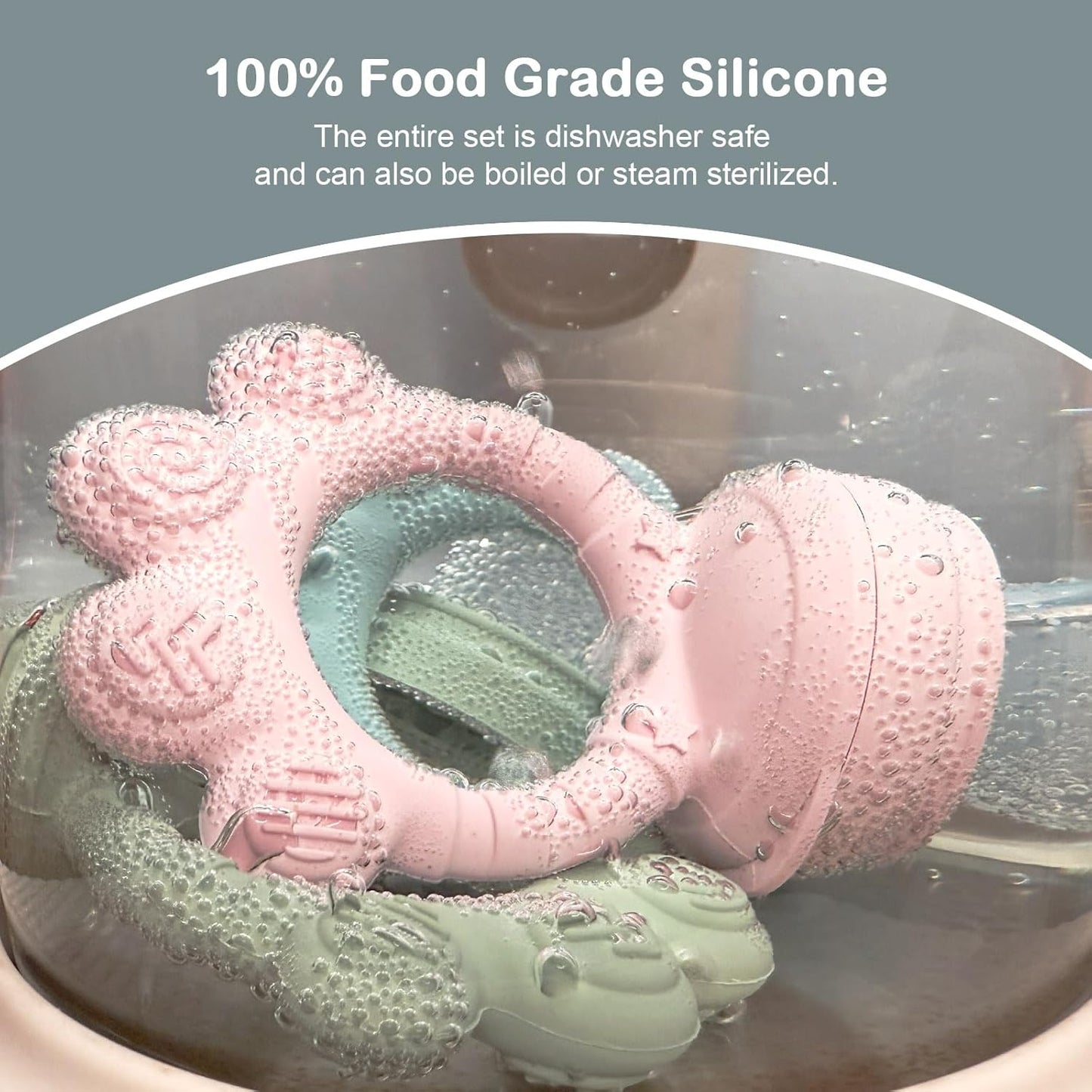 2 Pack Baby Fruit Food Feeder+Breastmilk Popsicle Molds,Baby Teethers,BPA Free,2mm Fine Holes to Prevent Choking,Perfect for Teething Relief & Infant Solid Food Introduction,3 M+（ Mauve Pink, Cream）