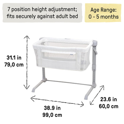 Ingenuity Dream Hero Starlight 3-in-1 Co-Sleeping Bassinet and Crib - Lume (Grey), Unisex, Newborn to 12 Months