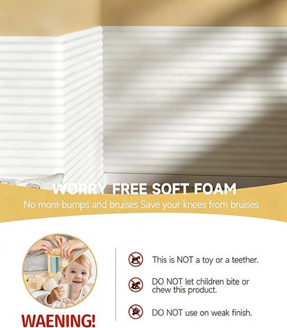 7.9''W Extra-Wide Edge Protector, 6.56FT 0.47''Th Baby Proofing Corner Guards, Safety Furniture Bumper, Pre-Taped, Thick Soft Rubber Foam Padding for Fireplace Table Stair Cabinet (White Gray)