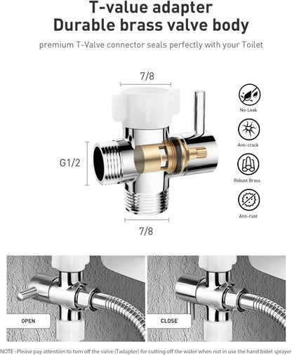 Handheld Toilet Bidet Sprayer for Toilet-Adjustable Water Pressure Control with Bidet Hose for Feminine Wash, Jet Sprayer for Toilet Muslim Shower, Bidet Faucet Cloth Diaper for Baby Wash