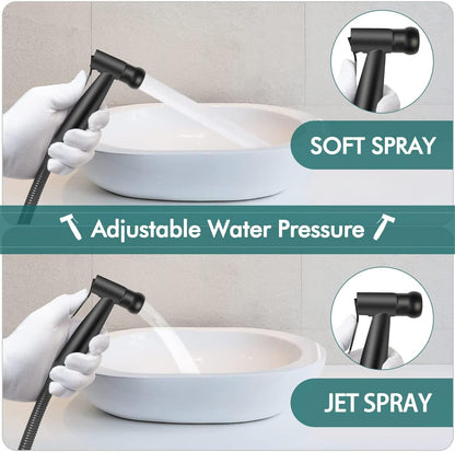 Handheld Bidet Sprayer for Toilet, Premium Stainless Steel Bathroom Bidet Sprayer Set with Anti-Leaking Hose & 2 Water Pressure, Ideal for Feminine Wash, Cloth Diaper Cleaning, Baby Wash & Pets Shower