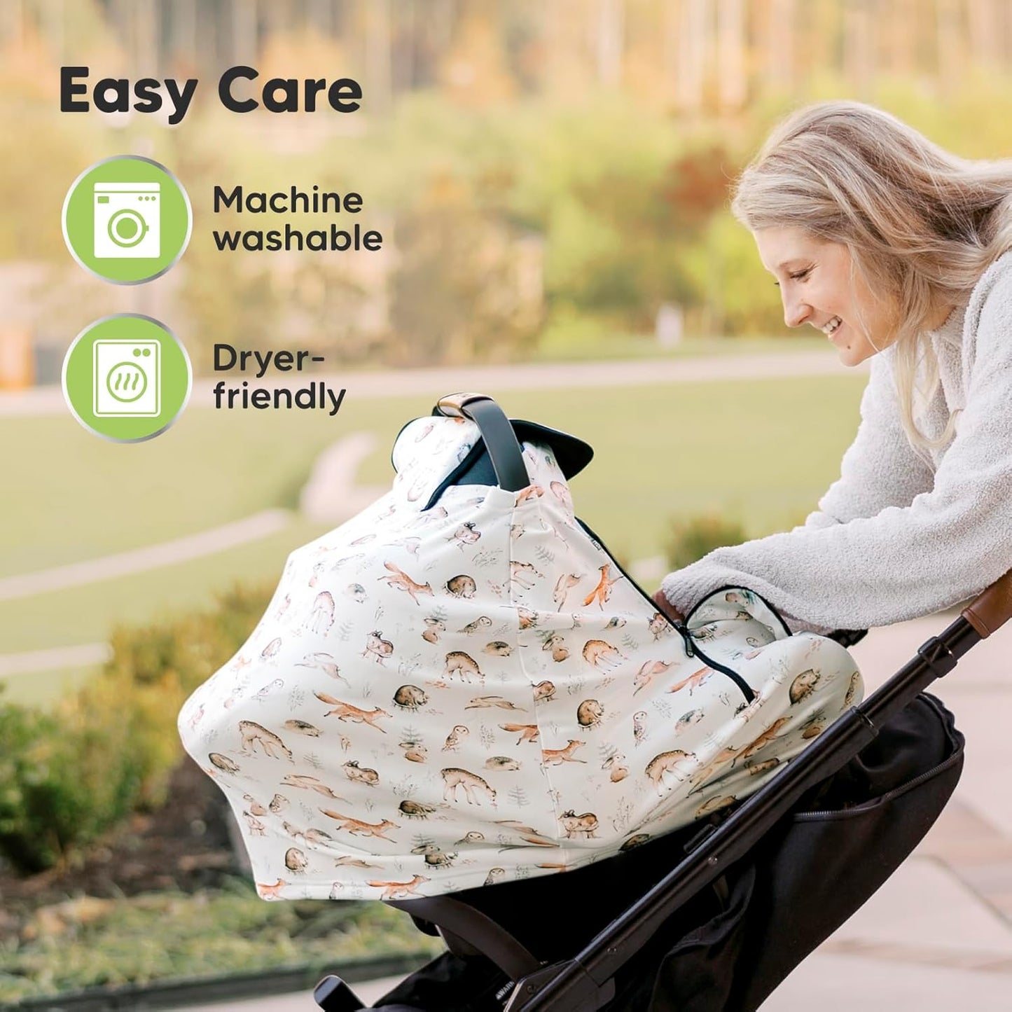 KeaBabies Winter Car Seat Cover Baby, Newborn - Universal Fit Infant Carseat Covers Baby Girl, Boy, Breathable, Lightweight Blanket, Easy to Use Stroller Canopy, Rain, Wind, Sun Shade (Laurel)