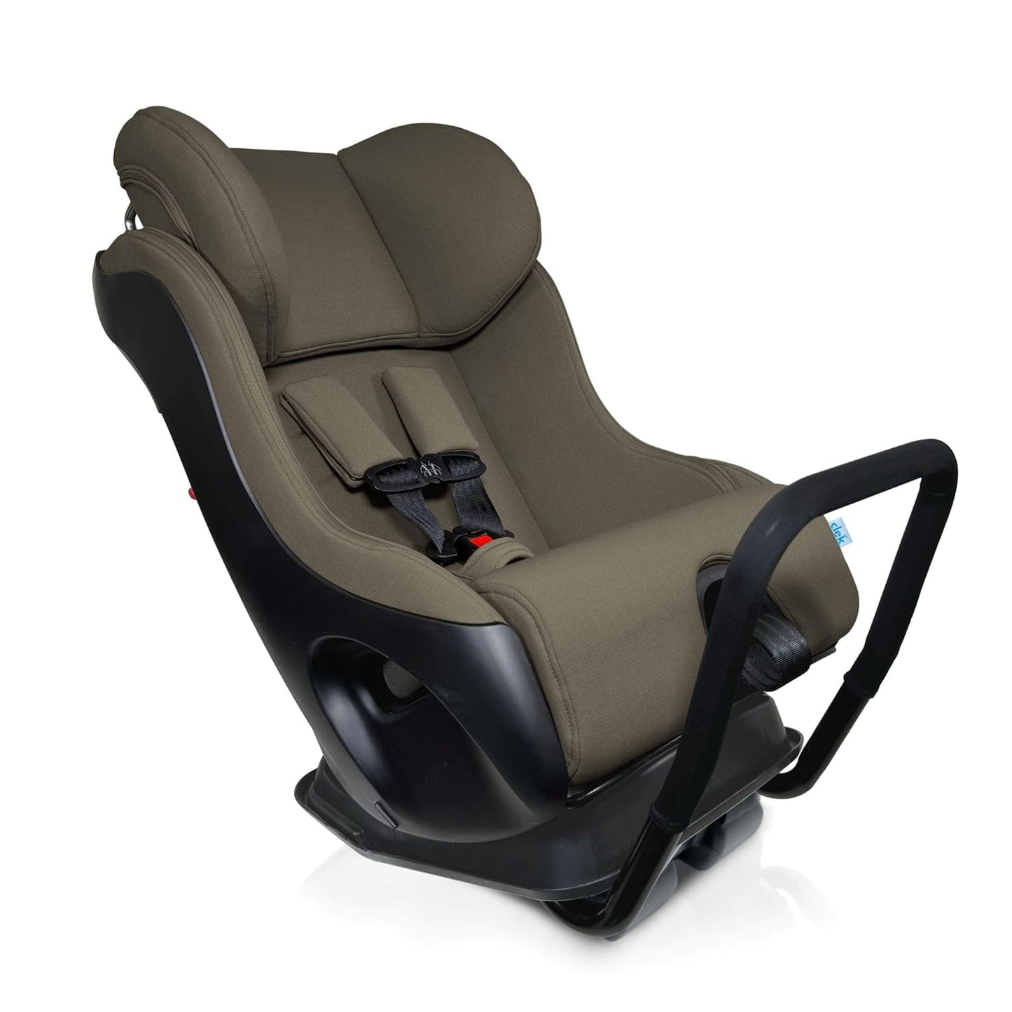 Clek Fllo Convertible Car Seat - Compact Design for 3-Across Seating, Extended Rear-Facing with Anti-Rebound Bar and Flame Retardant-Free (Railroad Ziip)