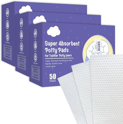 50 Packs Super Absorbent Urine Pads Portable Child Used with Travel Potty Bags Disposable Liners for Toddlers, Toilet Seat for Kids Pee Training