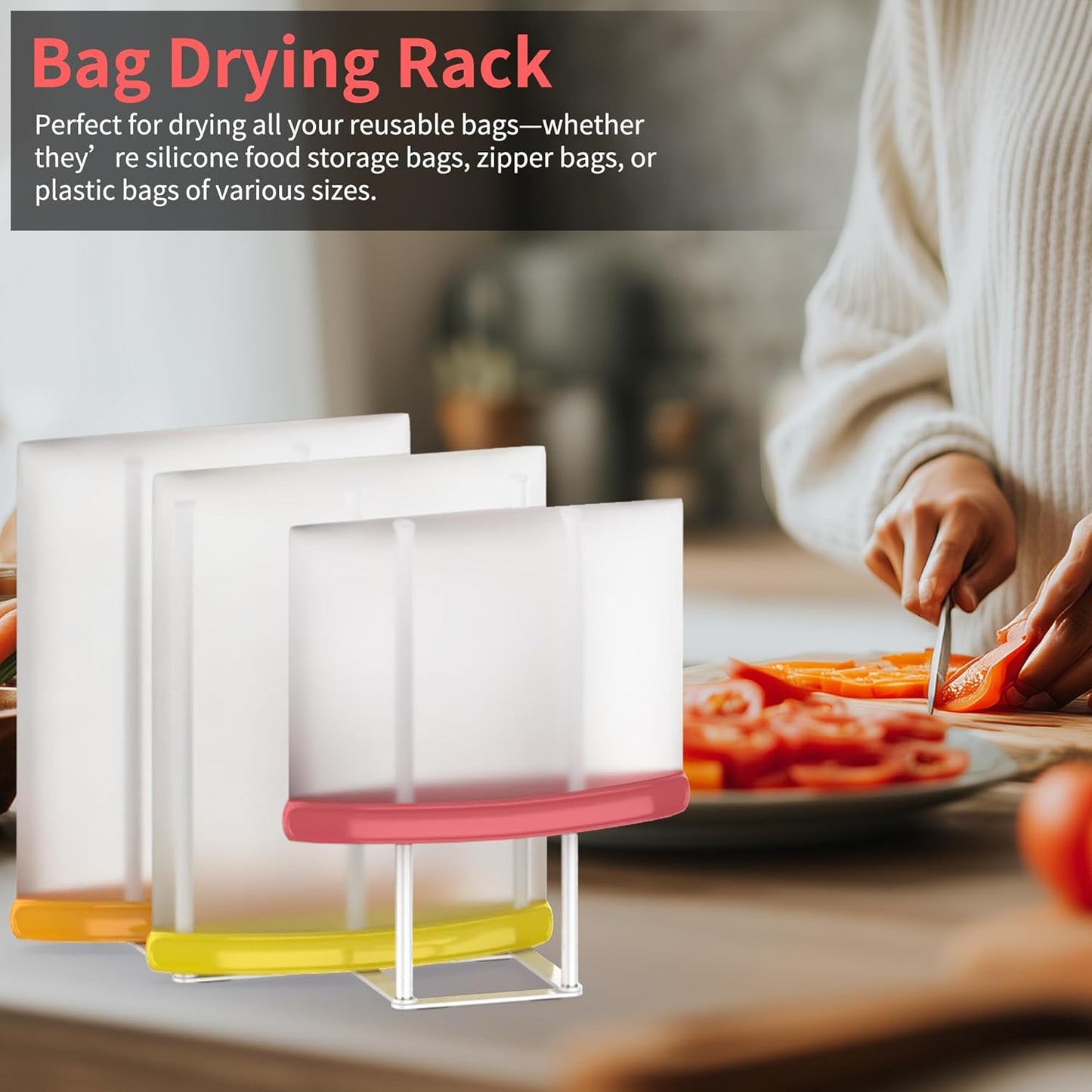 Collapsible Bottle Drying Rack, Baby Bottle Drying Rack, Foldable Cup Draining Holder, Retractable Reusable Silicone Bag Dryer with Non-Slip Bottom - Stainless Steel (Black)