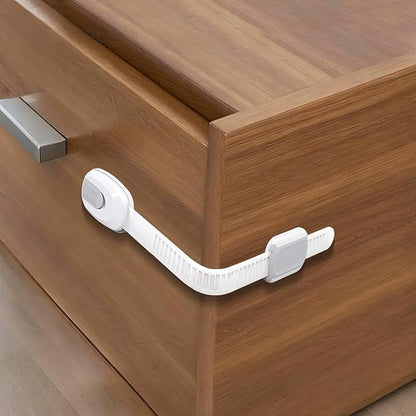 6 Packs Cabinet Locks Baby Proofing, Child Proof Cabinet Locks with 3M Adhesive, No-Drill Child Safety Cabinet Lock, Flexible for Drawer, Door, Fridge, Trashcan, Toilet Seat, Pantry