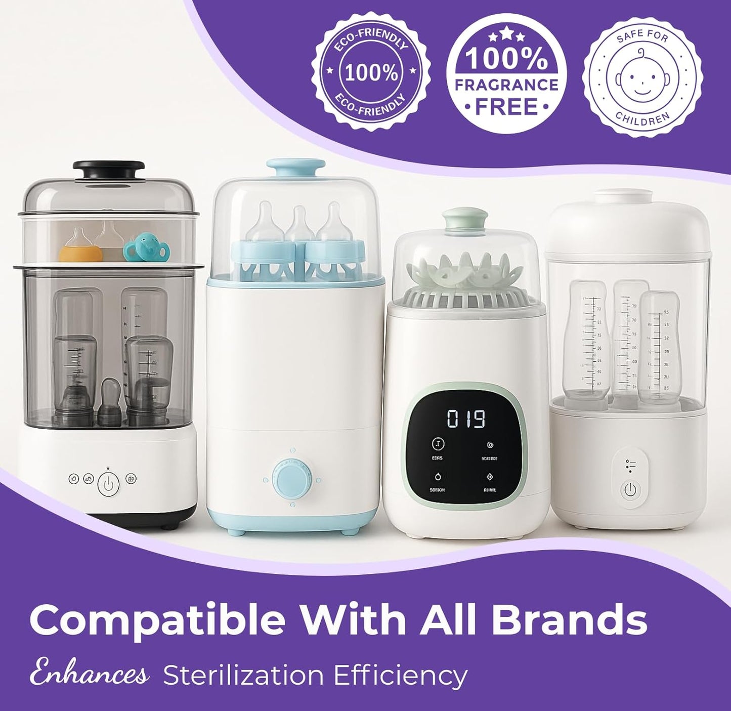 Skyis 48 Descaling Tablets Baby Bottle Washer Cleaner Tablets Compatible with Baby Bottle Washers Baby Bottle Sterilizers Warmers and Formula Makers Effective Cleaner for Limescale and Residue