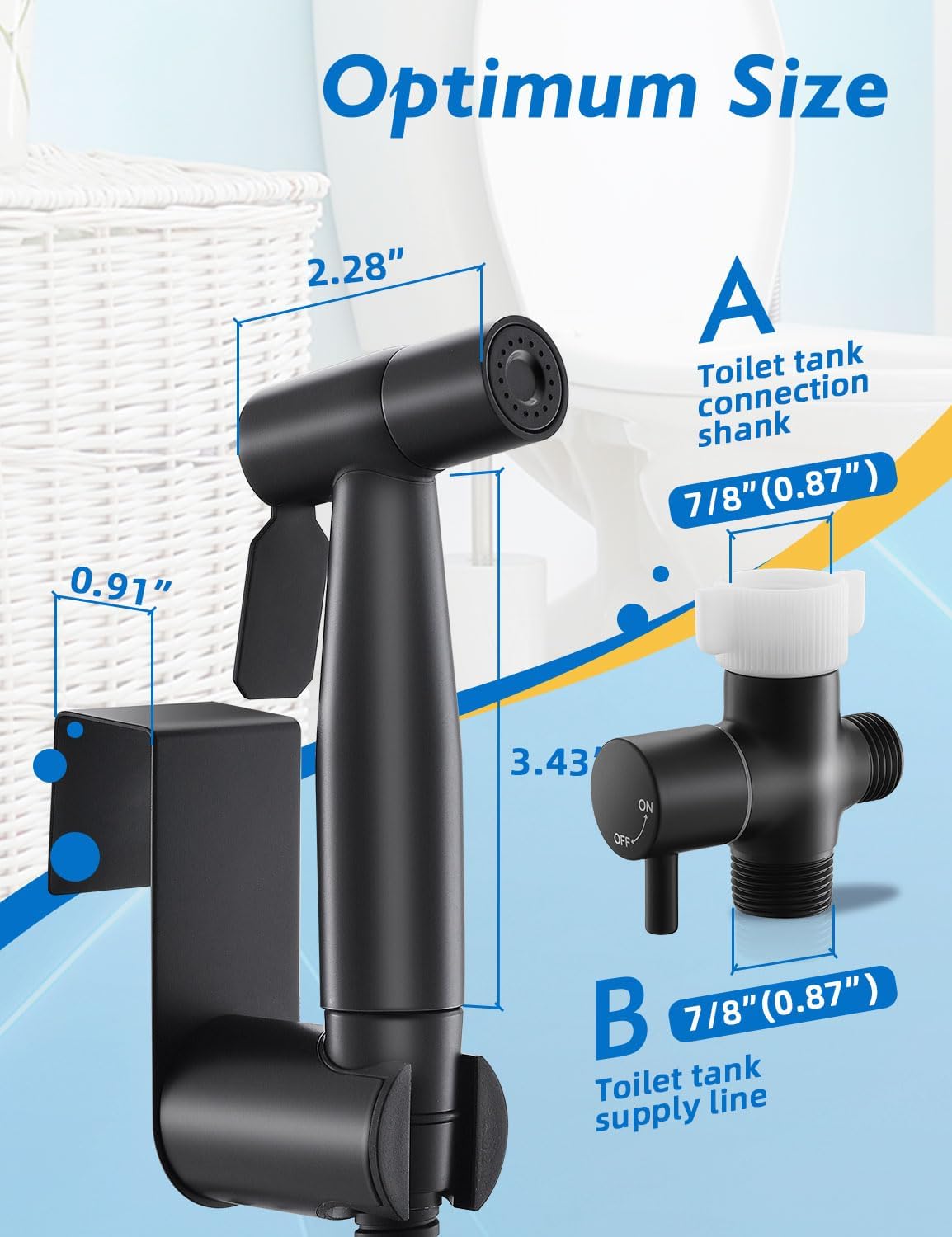 BRITULIF Handheld Bidet Sprayer for Toilet, Jet Sprayer for Toilet Muslim Shower, Adjustable Cloth Diaper Sprayer Bidets Attachment for Toilet, Toilet Bidet Sprayer with Bidet Hose for Feminine Wash