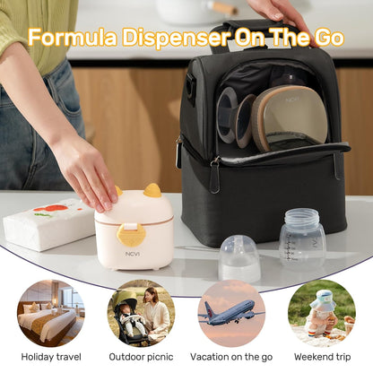 NCVI Baby Formula Dispenser On The Go, Formula Container To Go, Formula Holder for Travel, Outdoor Picnic with Baby Infant, Portable Container for Milk Powder, Snacks, Candy, Fruits (Pink)