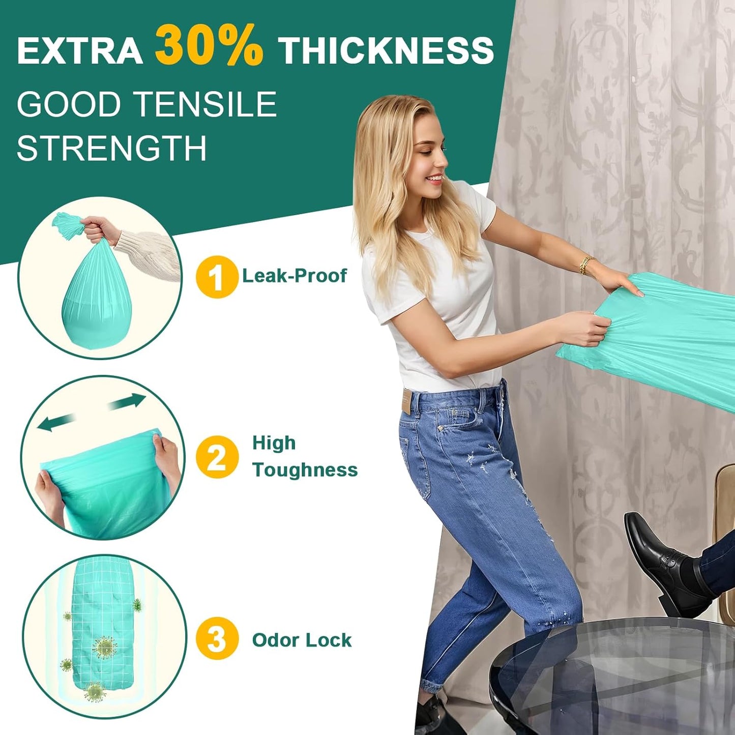 4 Pack Adult Diaper Liner Refills,Diaper Pail Refill Bags Compatible with Janibell Akord 280 slim Model Adult Diaper Disposal System Powerful Odor Resistant,Plant Scent (NOT Compatible with 330 pail)