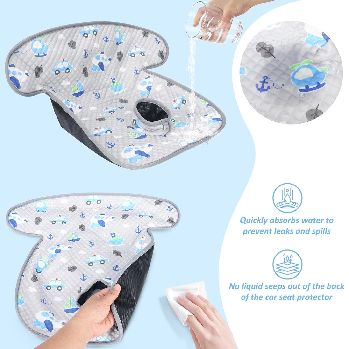 INFANZIA Dry Seat, Car Seat Protector Waterproof Carseat Liner Potty Training Toddlers, Baby and Infants, Piddle Pad for Carseats Strollers (Grey, 1 Pack