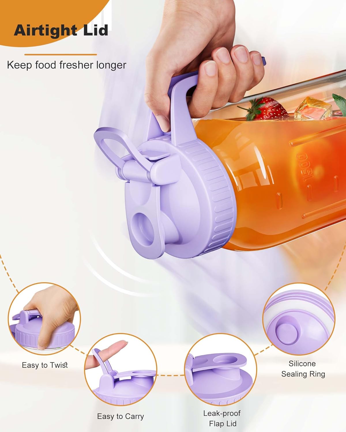32oz Breast Milk Pitcher with Lid - Airtight Leakproof Glass Storage with Flip Cap & Pour Spout, Wide Mouth 1 Quart Breastmilk Storage Container Breastfeeding Essentials for Breastmilk, Formula, Milk