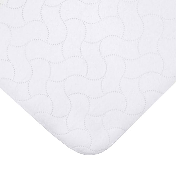 American Baby Company Waterproof Flat Reusable Crib Mattress Pad Protector, Embossed Quilt-Like Crib Protective Mattress Pad Cover for babies, adults and pets, White, 28" x 52"