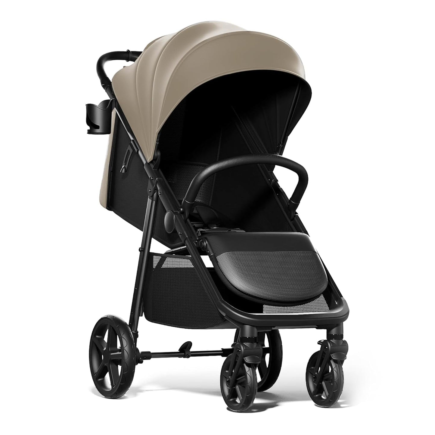 Mompush Nova Infant Baby Stroller for Newborn to Toddler, Oversized Seat up to 50 lbs, All-Terrain 10" Wheels & Suspension, One-Hand Fold; Lie-Flat Mode; UPF 50+ Canopy