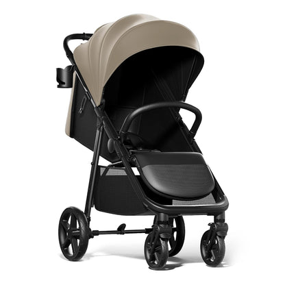 Mompush Nova Infant Baby Stroller for Newborn to Toddler, Oversized Seat up to 50 lbs, All-Terrain 10" Wheels & Suspension, One-Hand Fold; Lie-Flat Mode; UPF 50+ Canopy