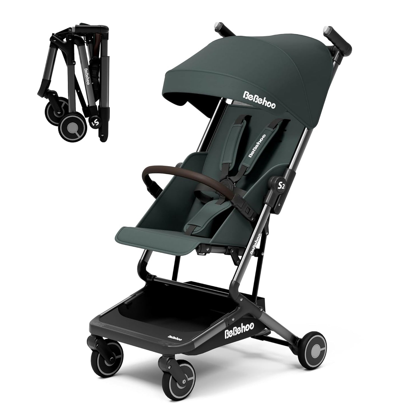 Lightweight Travel Baby Stroller, Foldable Portable Airplane Compact Umbrella Strollers for Toddler 1-3 Years (S1-Black)