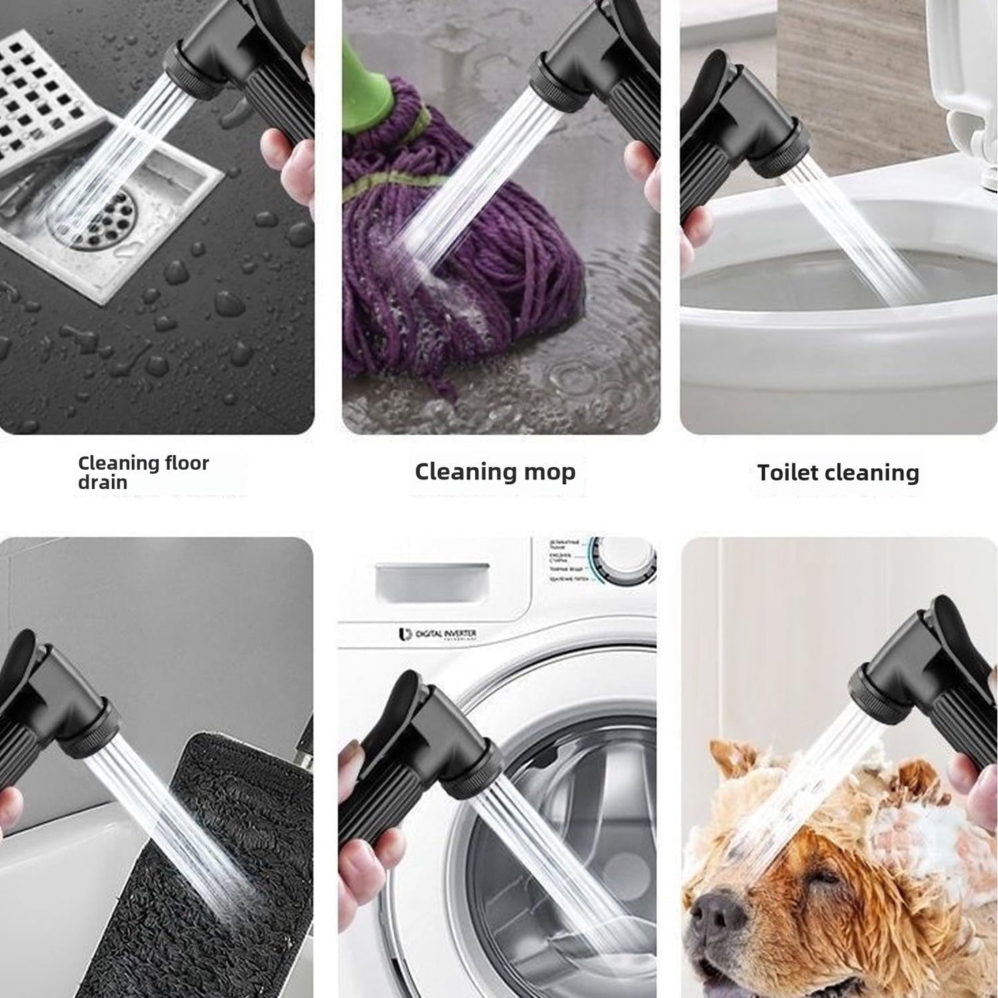 Handheld Bidet Sprayer for Toilet, Handheld Sprayer Kit, Baby Cloth Diaper Sprayer Set for Feminine Wash- Easy to Install - Stainless Steel (Silver)