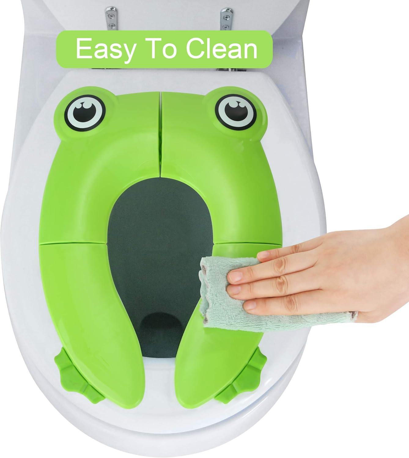 PandaEar Toilet Seat Cover | Folding Travel Toilet Seat for Children and Potty Training | Portable Silicone Toilet Seat for Toddlers, Boys & Girls with Non-Slip Silicone Pads -Panda