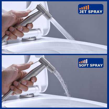 HILFA Handheld Bidet Sprayer for Toilet,Multi-function for Baby Cloth Diaper Sprayer, Shattaf Sprayer, Pets Shower -Quality 304 Stainless Steel Material,Brushed,80ZY14-BN