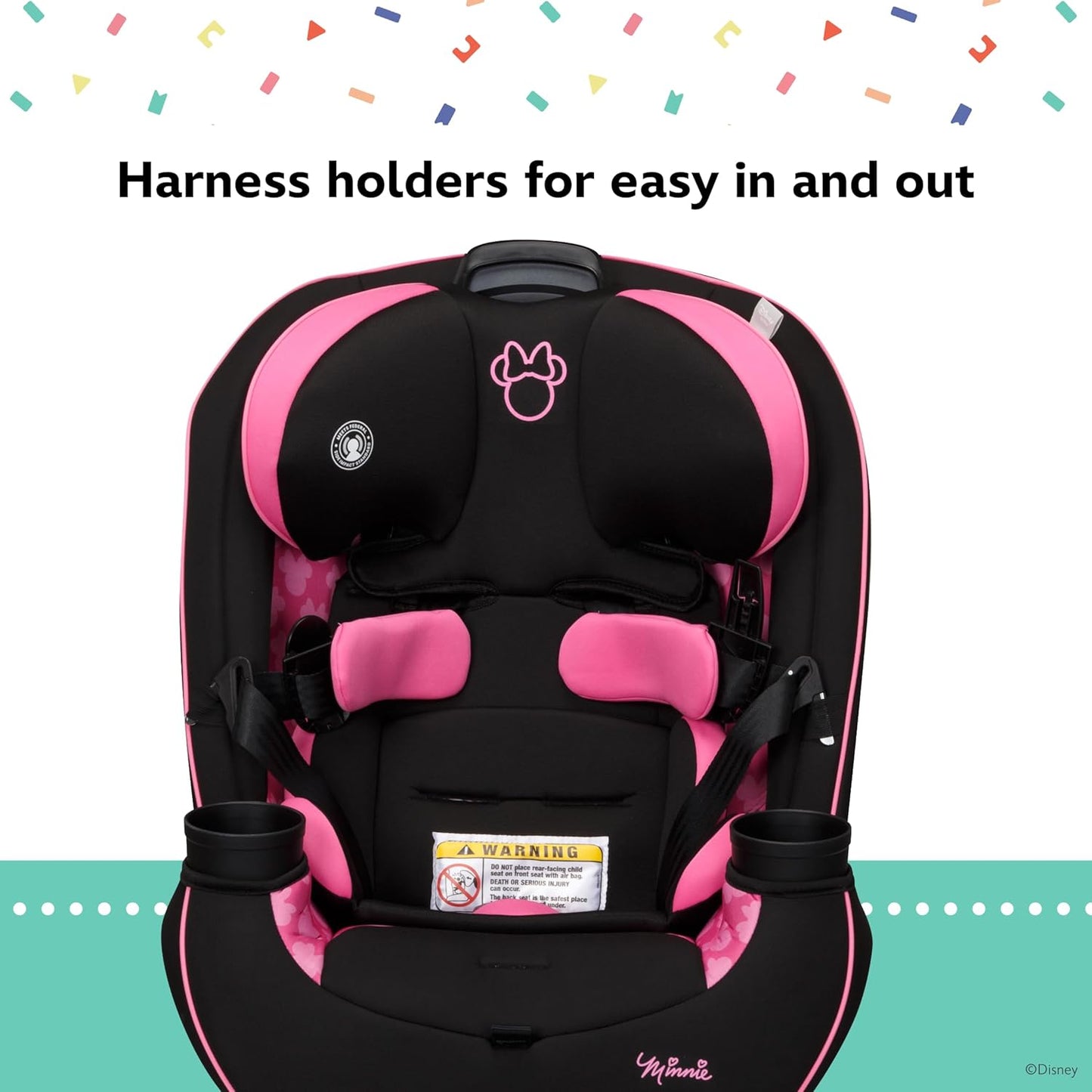 Disney Grow and Go Convertible Car Seat, Rear Facing 5-40 pounds, Forward Facing 30-65 pounds, Booster 40-100 lbs, Convert from Infant to Toddler, Mickey Sprinkle