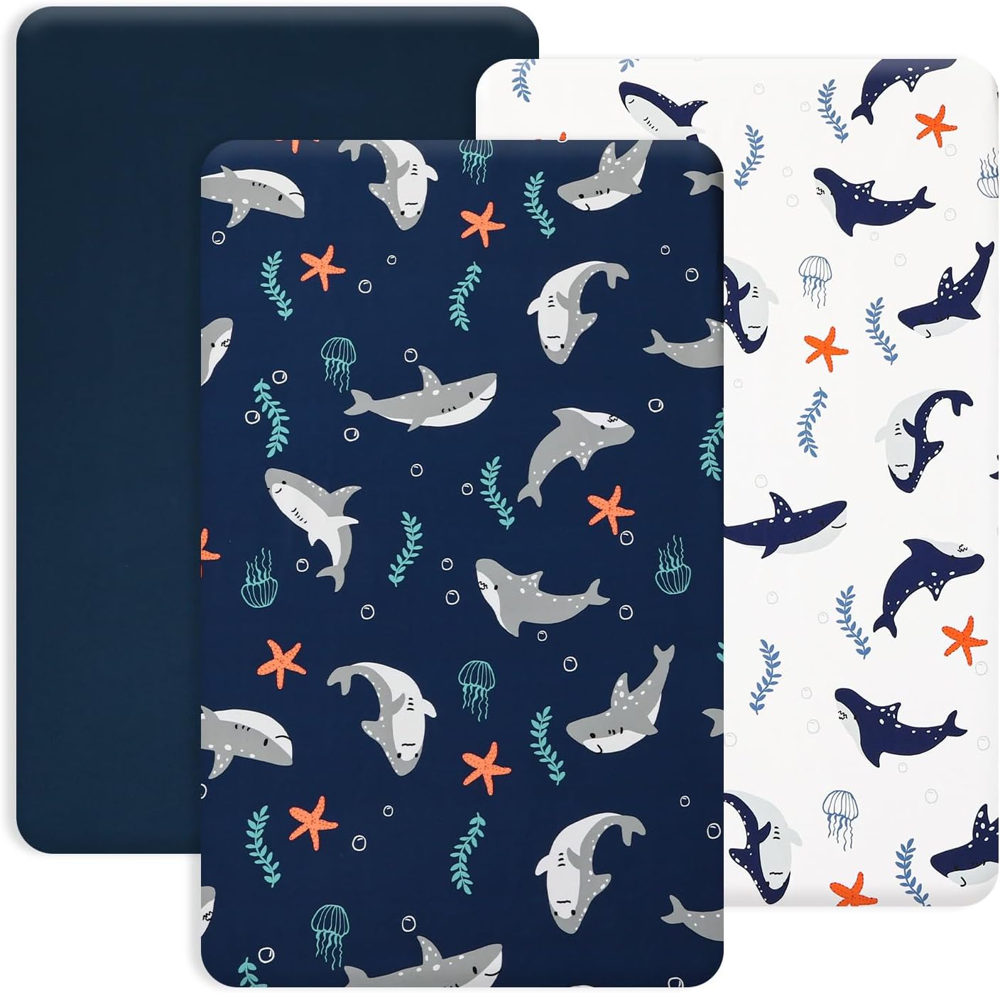 PHF 3 Pack Soft Mini Crib Sheets, Floral & Animal Pack N Play Sheets for Baby Boys Girls, No Slip Universal Fit for Pack N Play, Playard, Portable and Mini Crib Mattresses,Floral & Animal