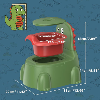 Potty Training Toilet Toddler Potty Chair Kids Boys Girls Dinosaur Animal Comfortable Potties Training Seat for Childrens Ages 1-3 Portable Baby Toilets with Lid Back Easy to Clean Potty Trainer,Blue