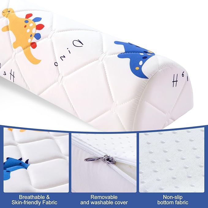 Ceekliybear 2-Pack Premium Foam Bed Bumpers for Toddler, Non-Slip Bed Rails for Toddlers for Twin, Queen, King Beds, Machine Washable Bumpers Cover for Easy Care（Size：52" x 7" x 5"）