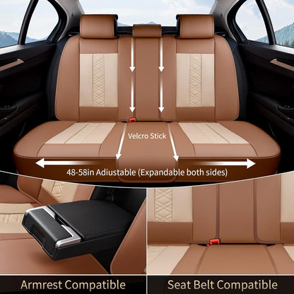 FLORICH Car Seat Covers Full Set, Automotive Seat Covers, Black Car Seat Cover, Waterproof Seat Protectors Universal fit for Car Truck Van SUV - Black