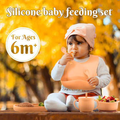 Silicone Baby Feeding Set 21 Pcs, Baby Led Weaning Supplies, Baby Feeding Supplies Set BPA Free, Essentials for Newborn Gift Mixed
