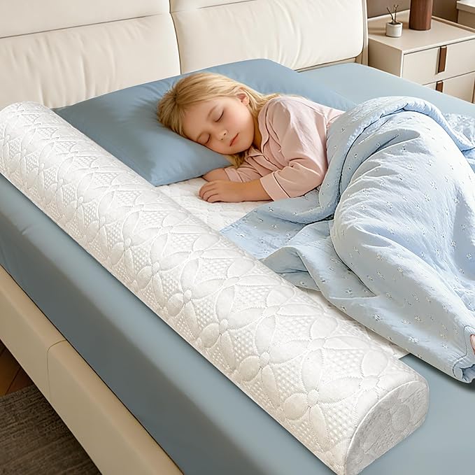 Asatdd Waterproof Bed Rail for Toddlers, Bed Guard Rail, Soft Memory Foam Toddler Bed Bumper for Twin, Full, Queen, King Beds with Washable Cover, 1 Pack